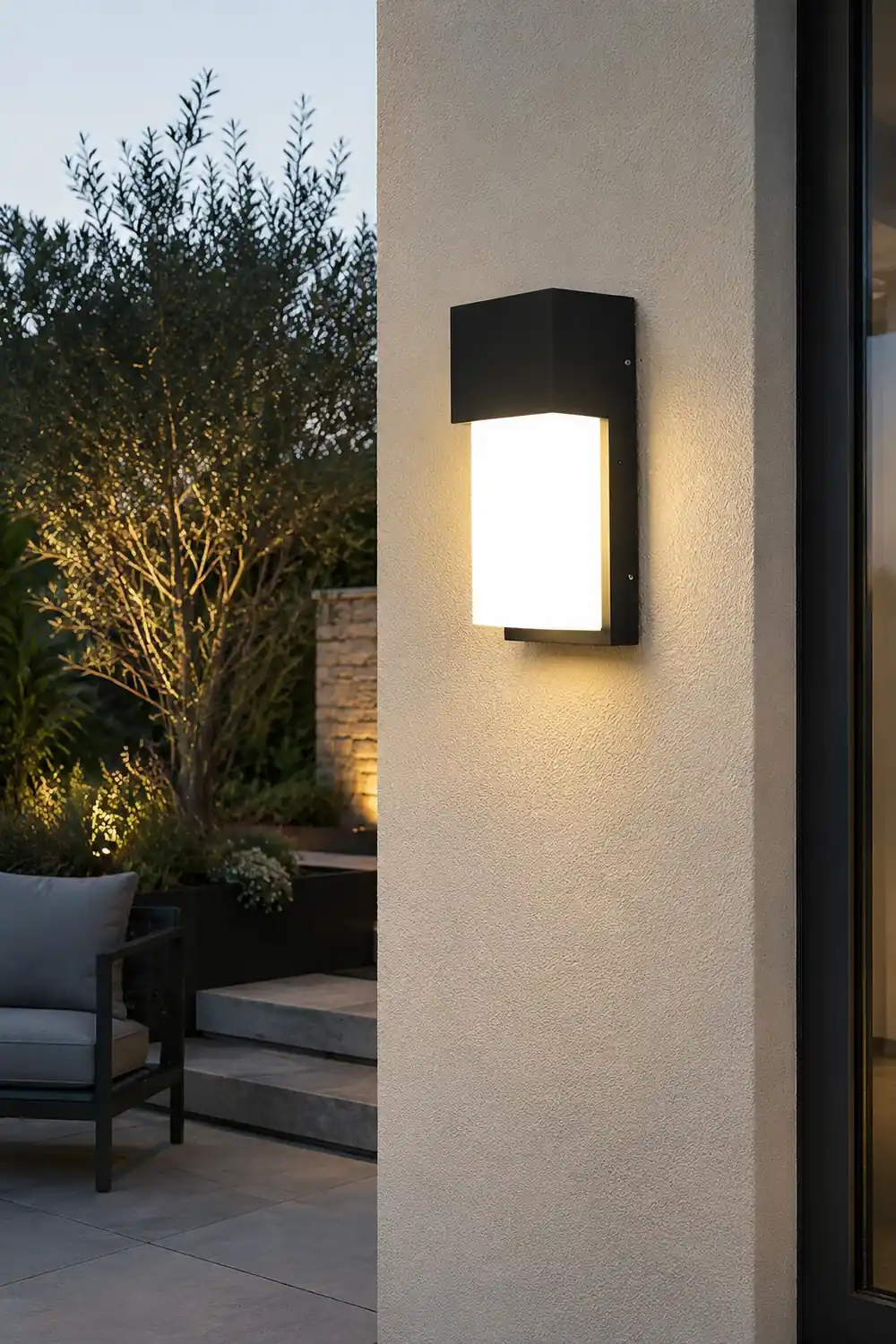 Rectangular Waterproof LED 10W Black Outdoor Wall Light - Lumpaz