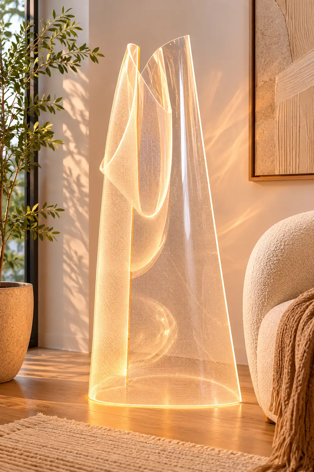 Salgado Modern LED Floor Lamp Metal/Acrylic Living Room/Bedroom - Lumpaz