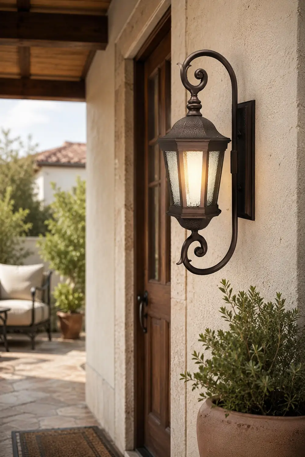 Waterproof Retro Aluminum Glass Shade European Style Outdoor Wall Lights - Lumpaz