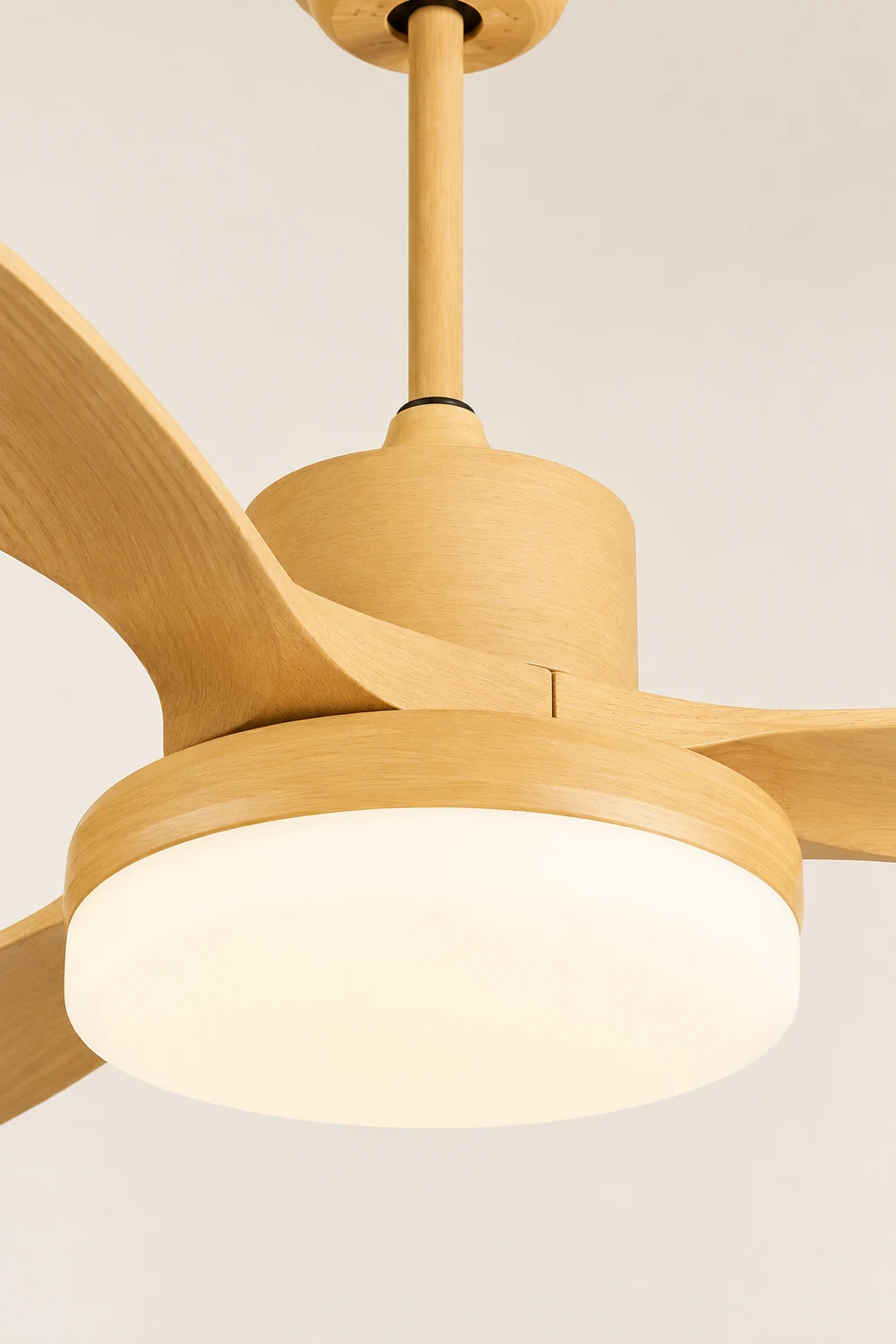Ozawa 3-Blade Wood & Gray Basic DC Ceiling Fan with Light, 39.4''/47.2''/55.1'' - Lumpaz