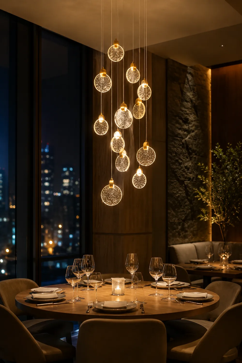Kristy Minimalist Round  Metal/Crystal Chandelier, Gold - Lumpaz