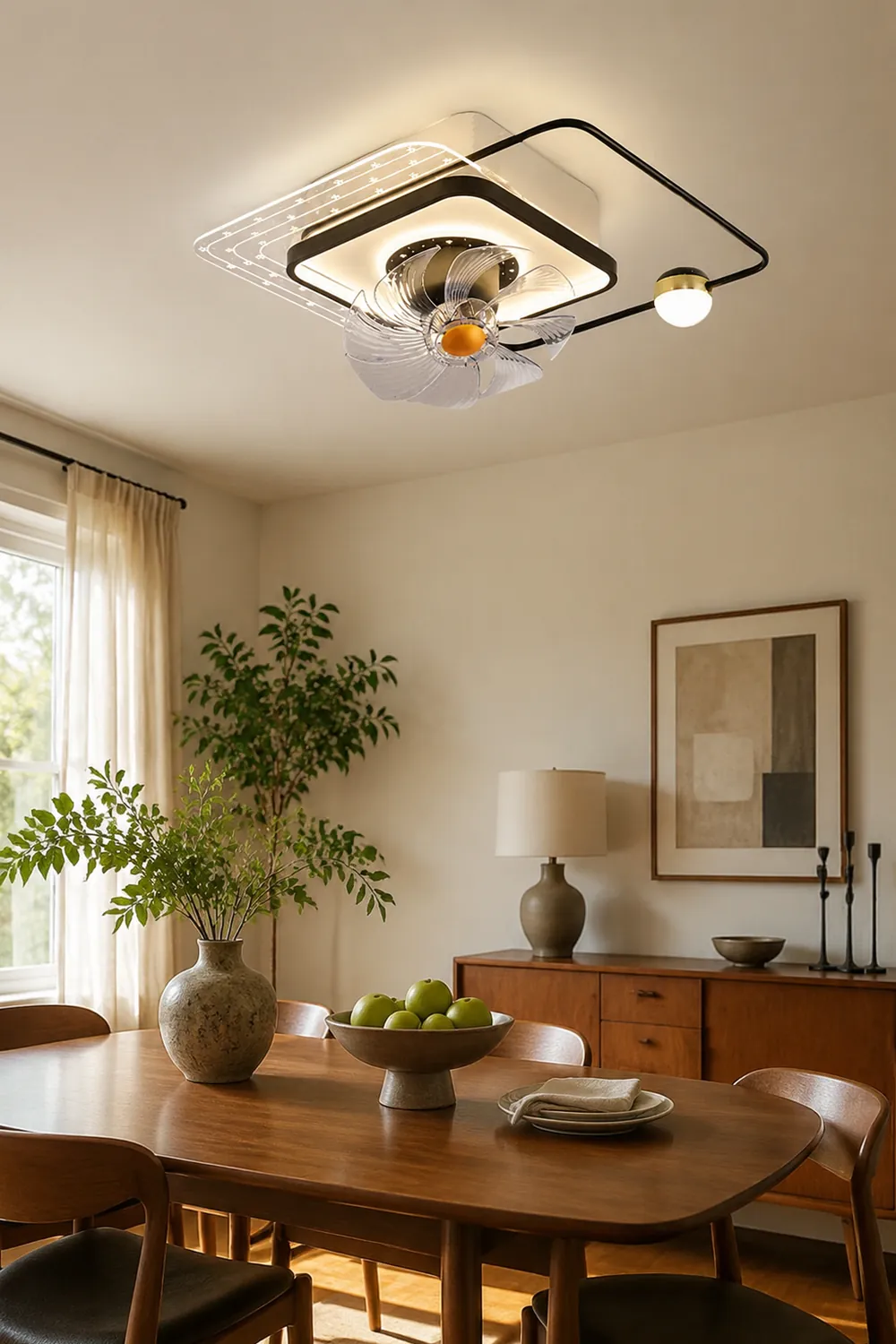 Madina Ceiling Fan with Light, 6 Style, 22"/24" - Lumpaz
