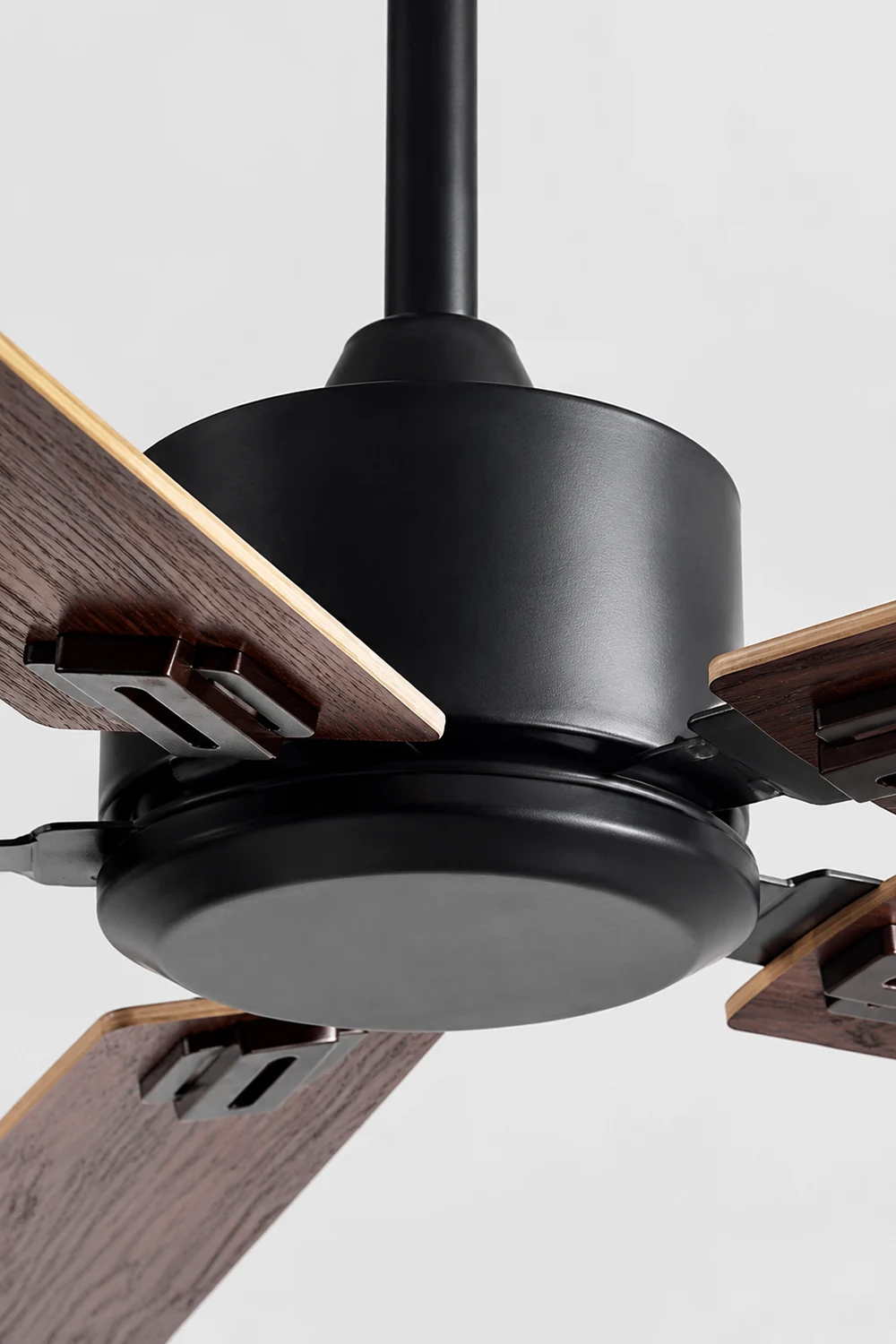 Haydn 5-Blade Modern Black & Coffee DC Ceiling Fan, Metal & Wood, 51'' - Lumpaz