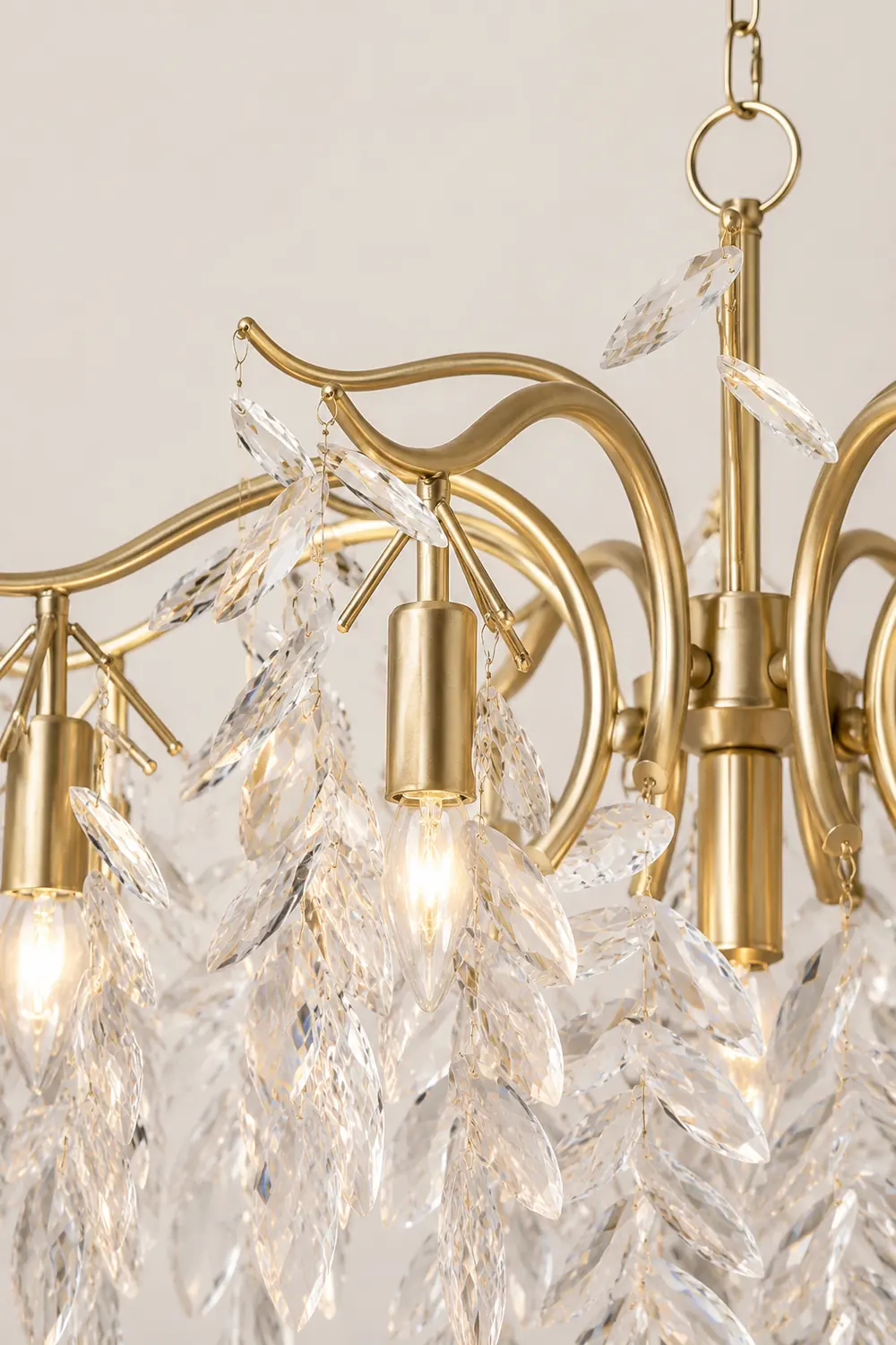 Marilyn Modern Crystal Metal Luxury Chandelier Black Gold Living Room - Lumpaz