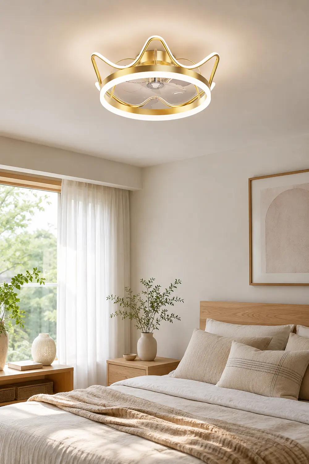Kirsten 3/7-Blade Ceiling Fan with Light, 2 Style, DIA 20" - Lumpaz
