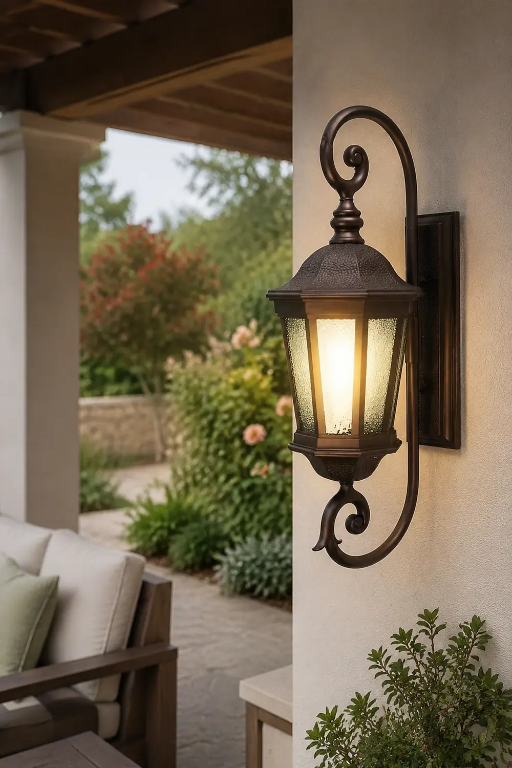 Waterproof Retro Aluminum Glass Shade European Style Outdoor Wall Lights - Lumpaz