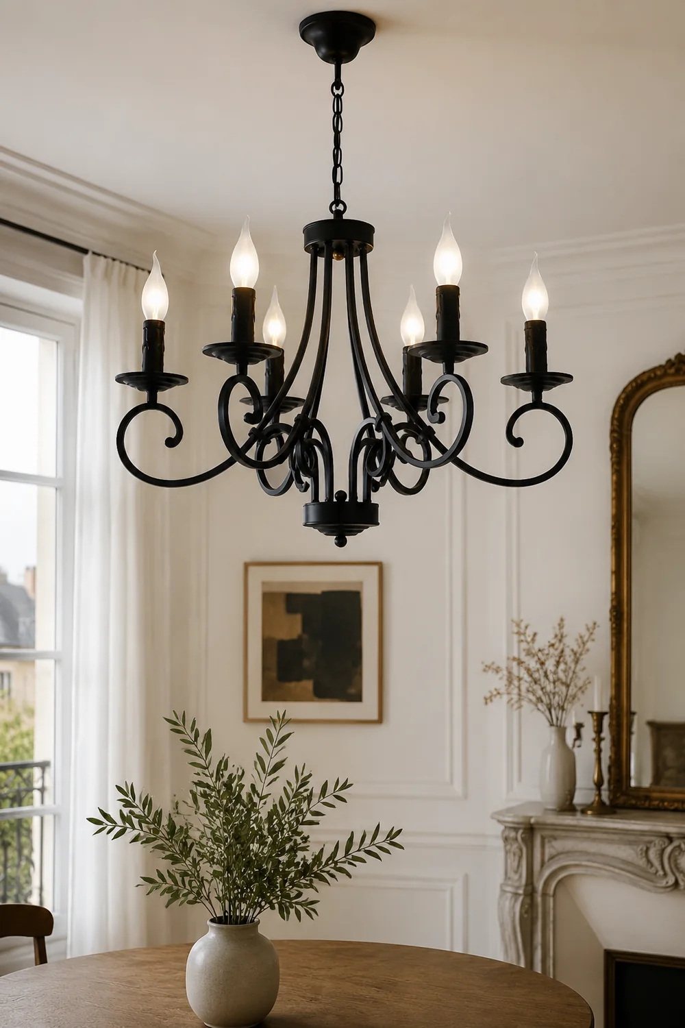 Silva Vintage Mental Candle Chandelier, Black - Lumpaz