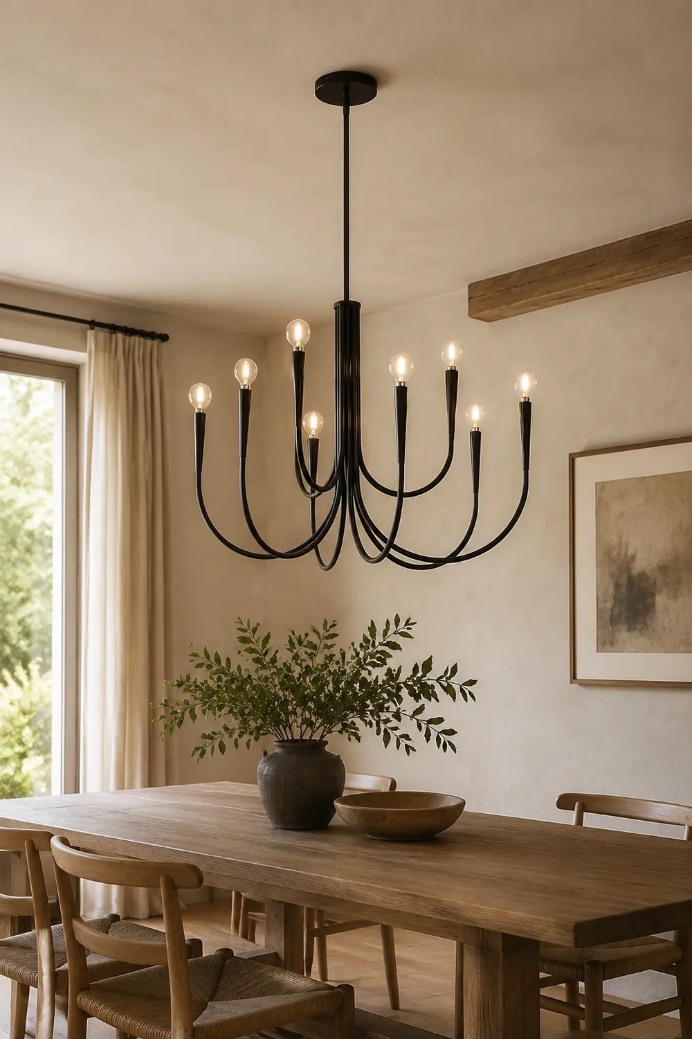 Hailie Modern Minimalist Chandelier Dinning Room, Black/Gold - Lumpaz