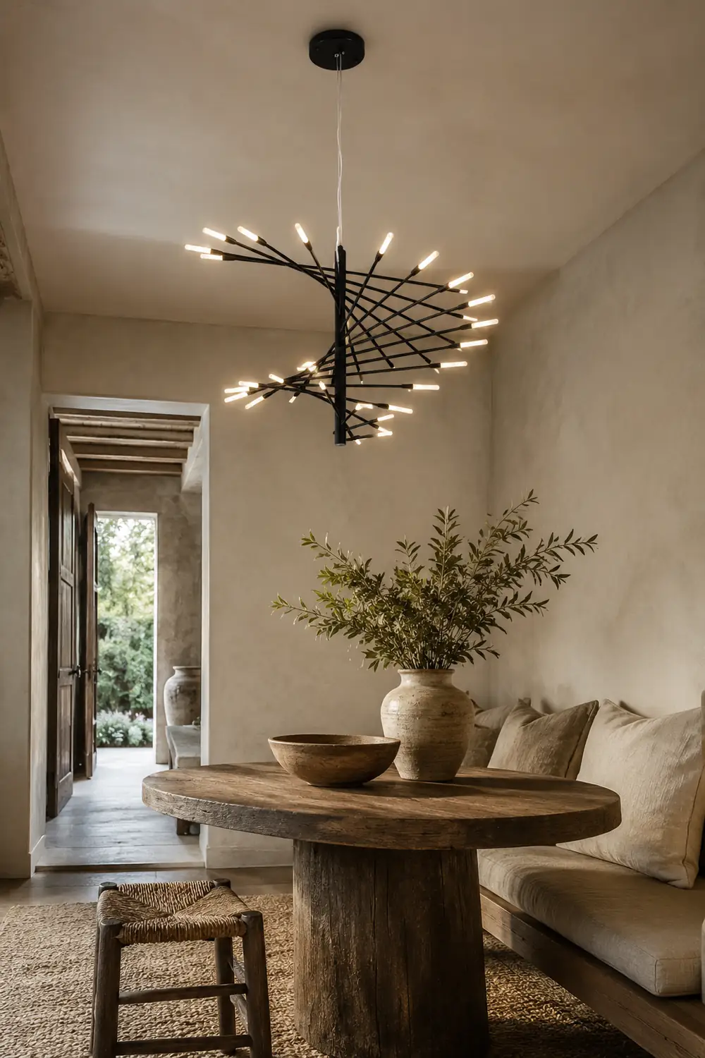 Lowry Modern Chandelier Black/Gold Metal/Acrylic Living Room - Lumpaz