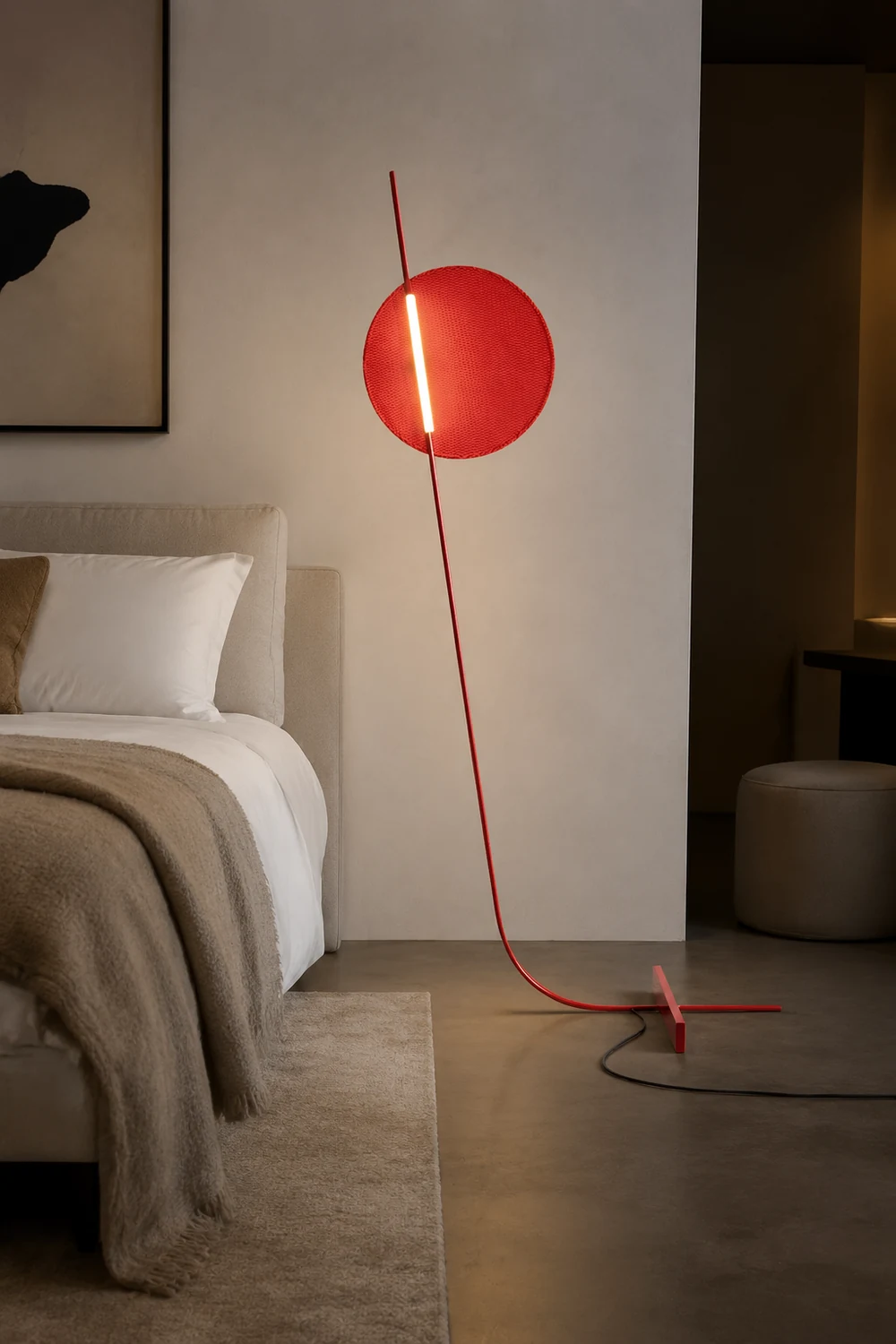 Elif Floor Lamp Blood Moon Postmodern, Metal, Red, Bedroom - Lumpaz