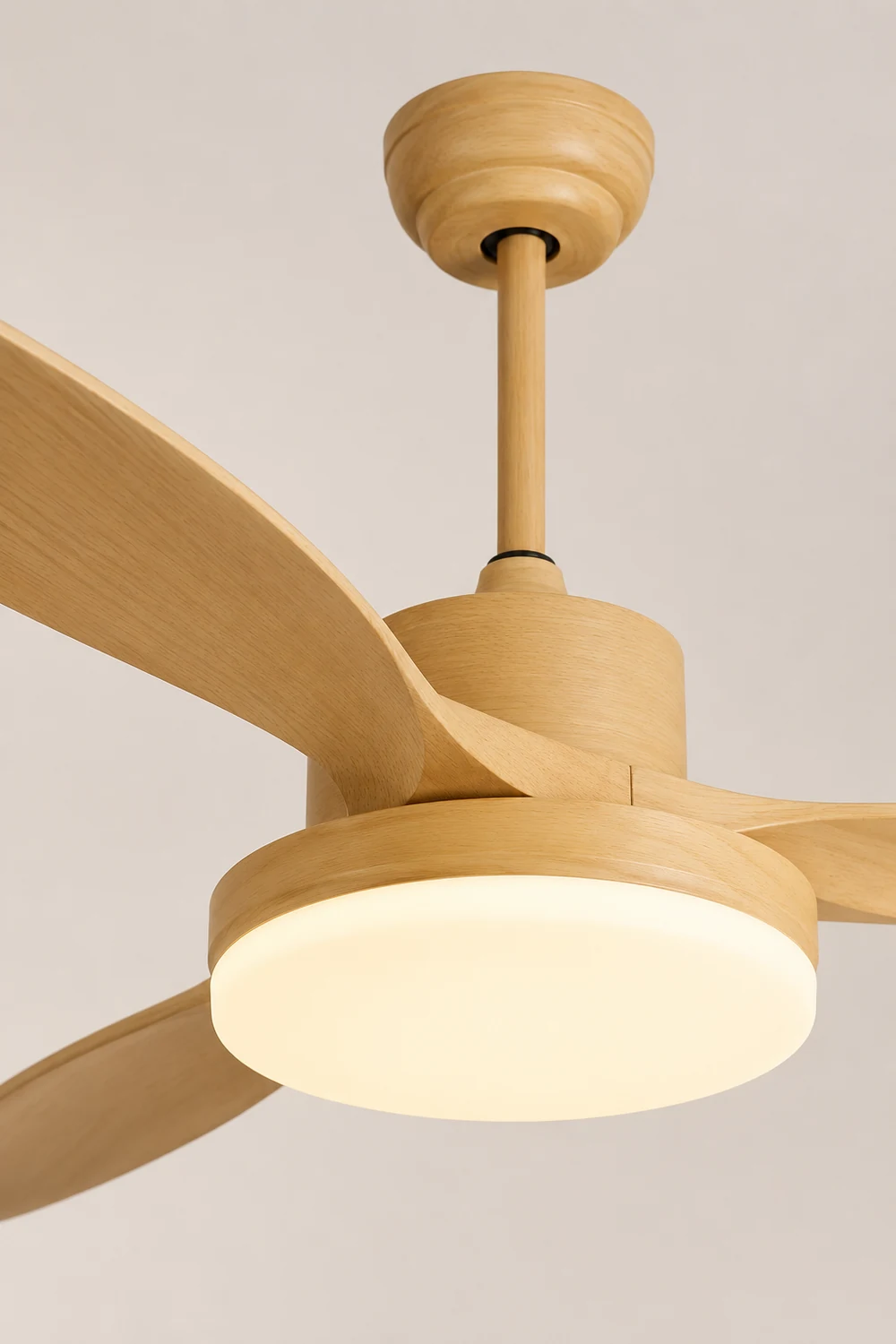 Ozawa 3-Blade Wood & Gray Basic DC Ceiling Fan with Light, 39.4''/47.2''/55.1'' - Lumpaz