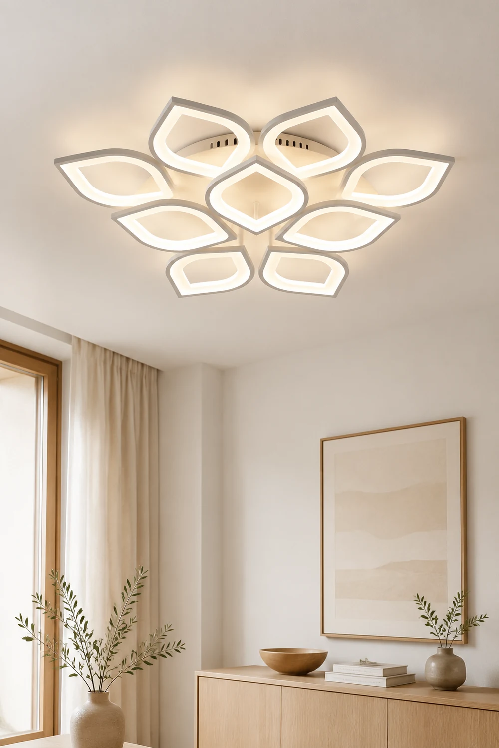 Hana Modern Designer Flower Flush Mount Ceiling Light - Lumpaz
