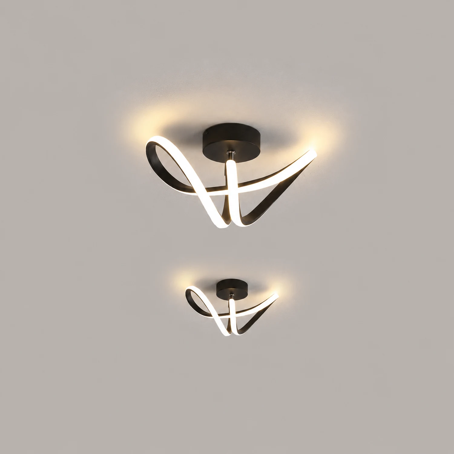 Lacey Modern Flush Mount Ceiling Light, Black/Gold - Lumpaz