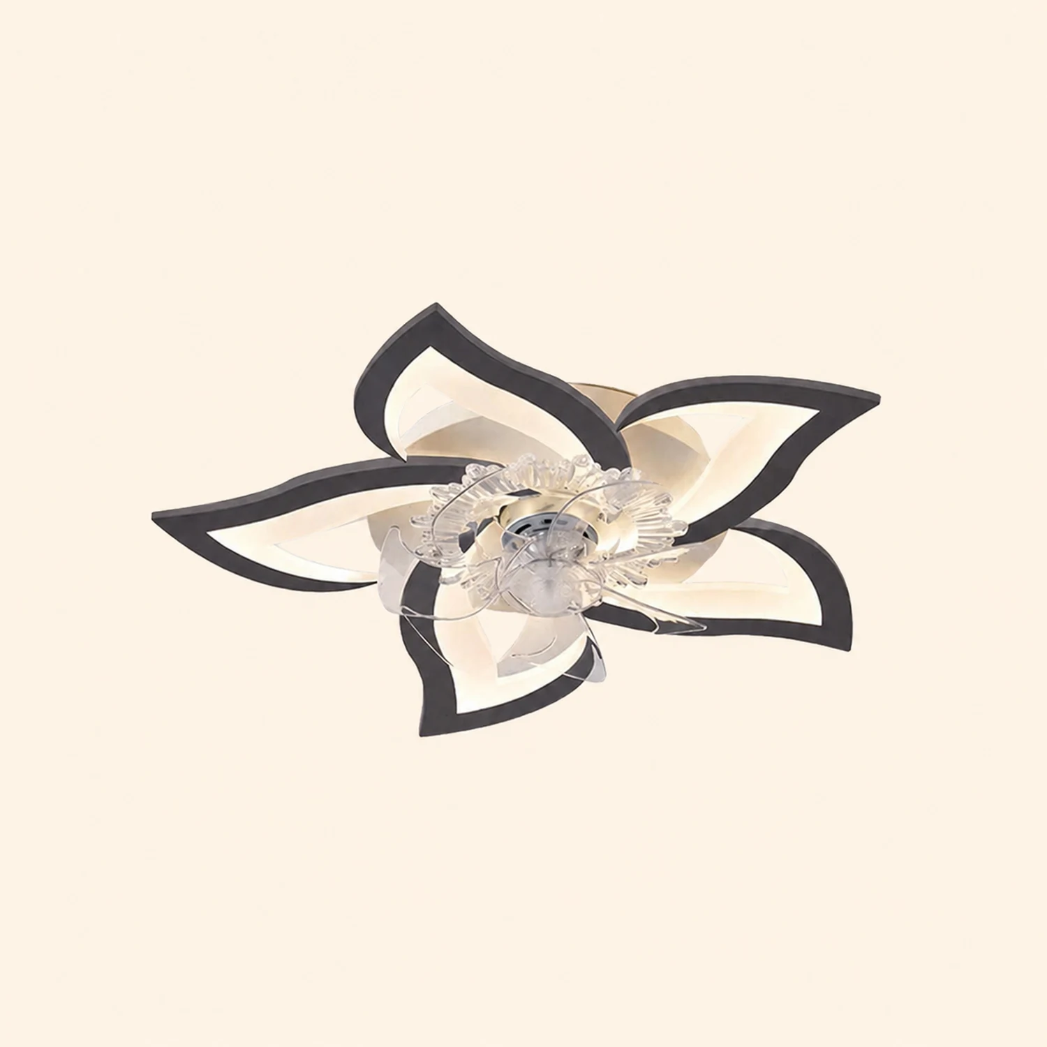 Hana Flower Ceiling Fan with Light, 2 Color, L 25.5" - Lumpaz
