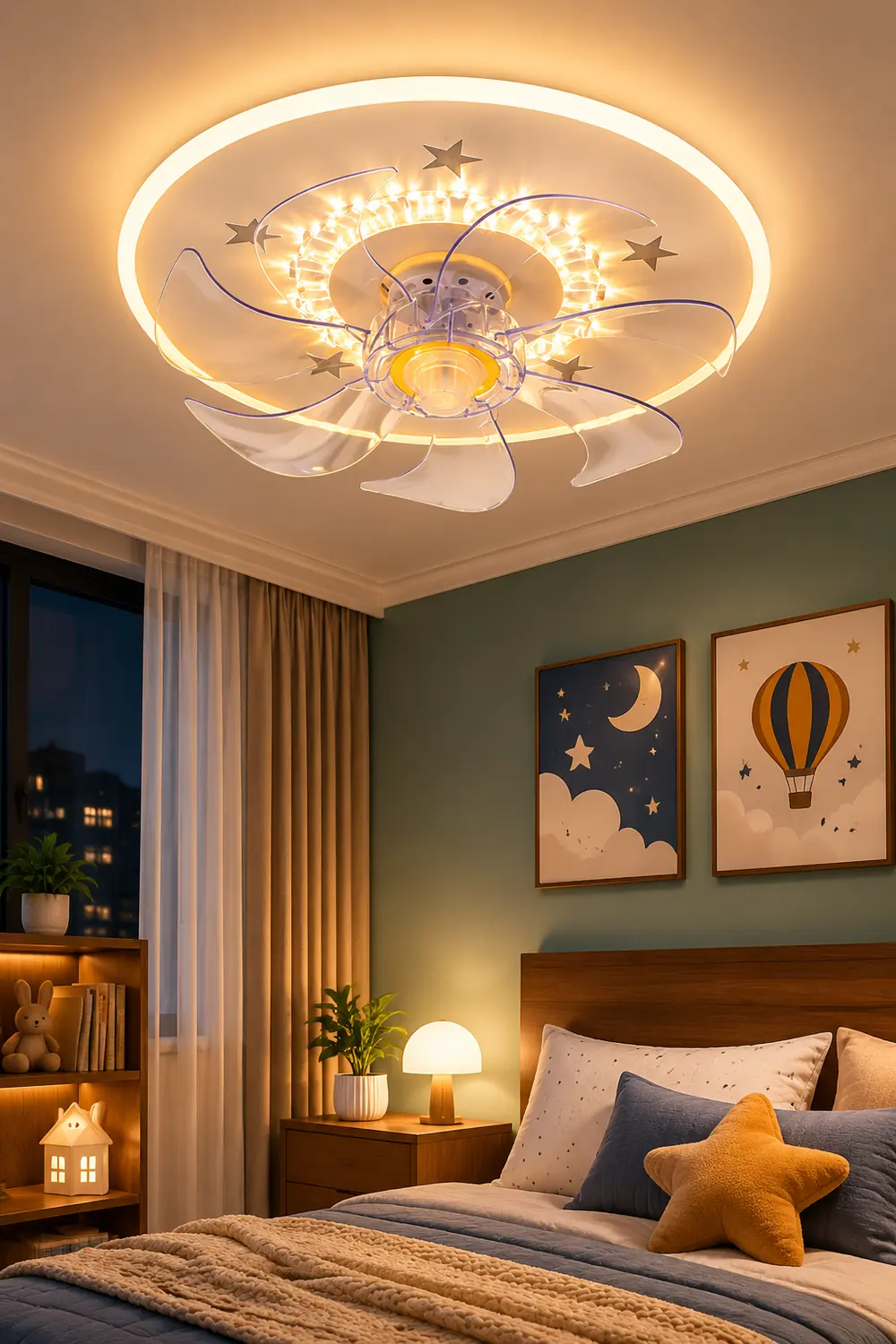 Minori Ceiling Fan with Light, 5 Style, DIA 16"/19" - Lumpaz