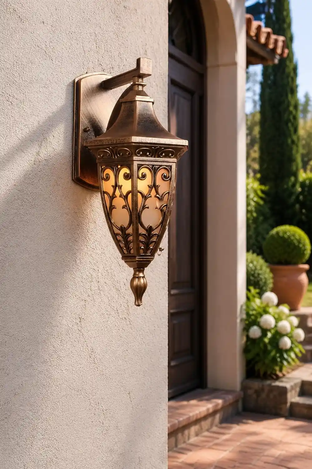 Outdoor Vintage Bronze Wall Light 1-light Wall-Mount Lantern - Lumpaz