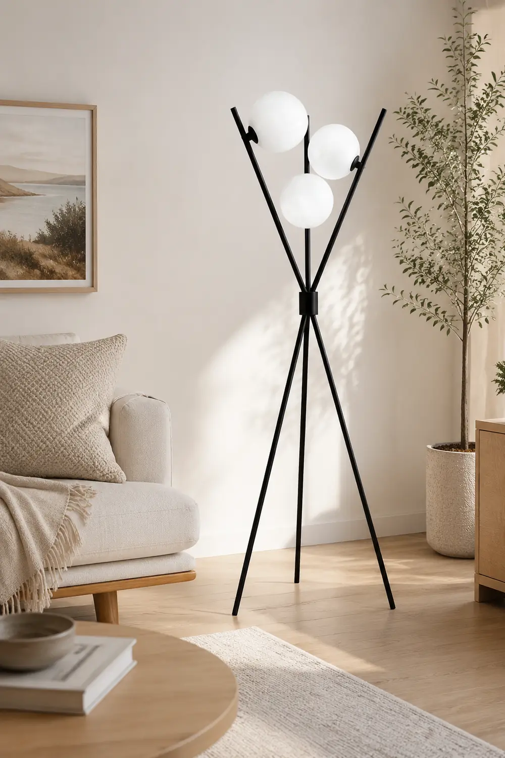 Valentina Tripod Floor Lamp/Table Lamp, Metal/Acrylic - Lumpaz