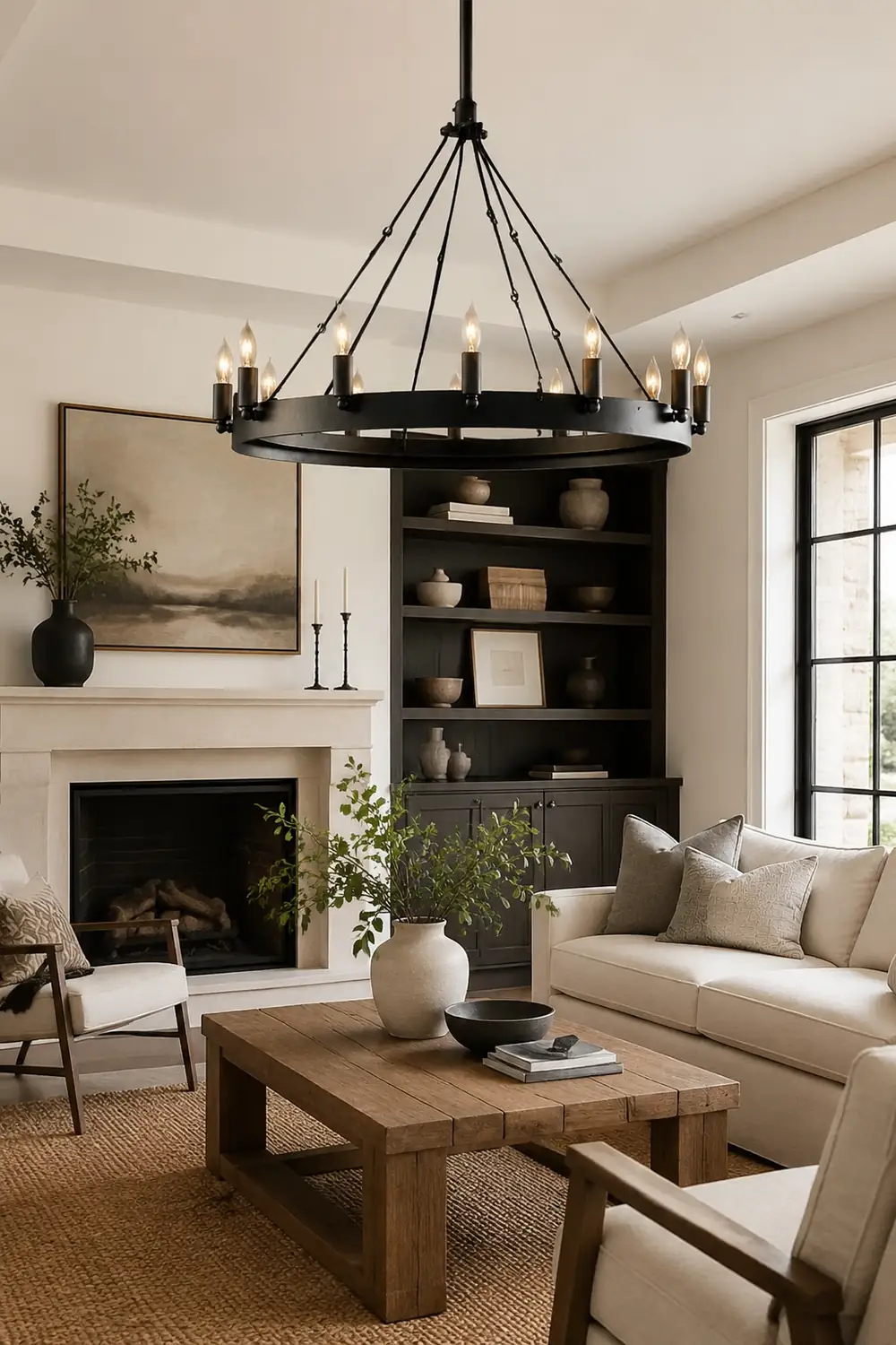 Alessio Industrial Round Candle Metal Pendant Light, Black - Lumpaz