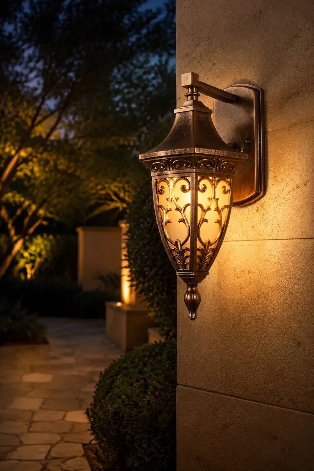 Outdoor Vintage Bronze Wall Light 1-light Wall-Mount Lantern - Lumpaz