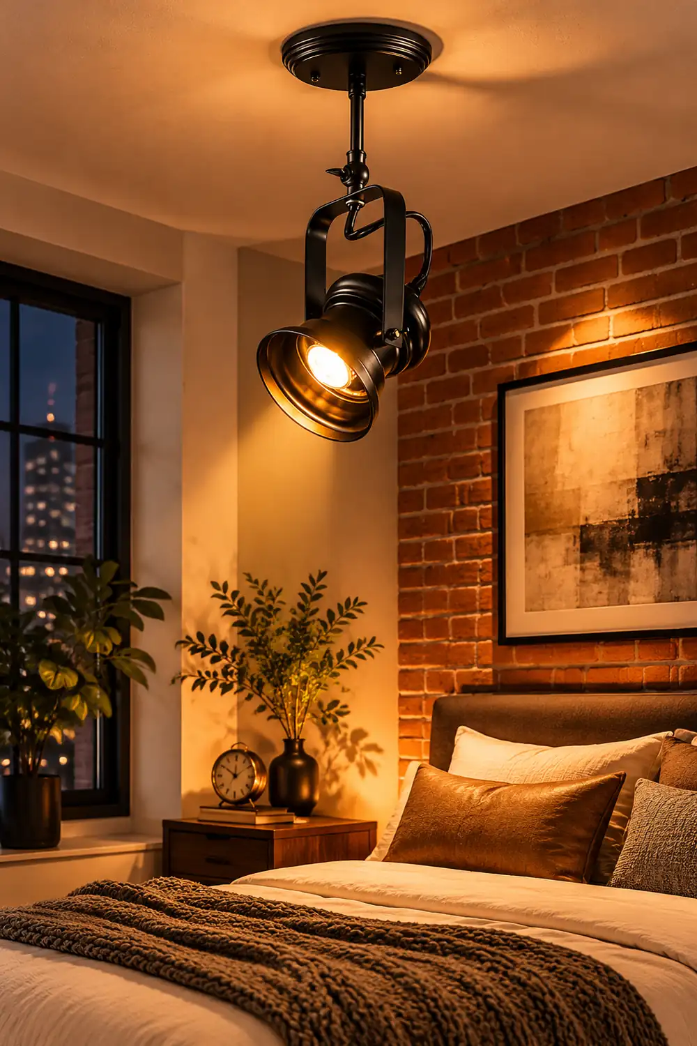 Alessio Industrial Style Rotatable Semi-Flush Mount Ceiling Light - Lumpaz
