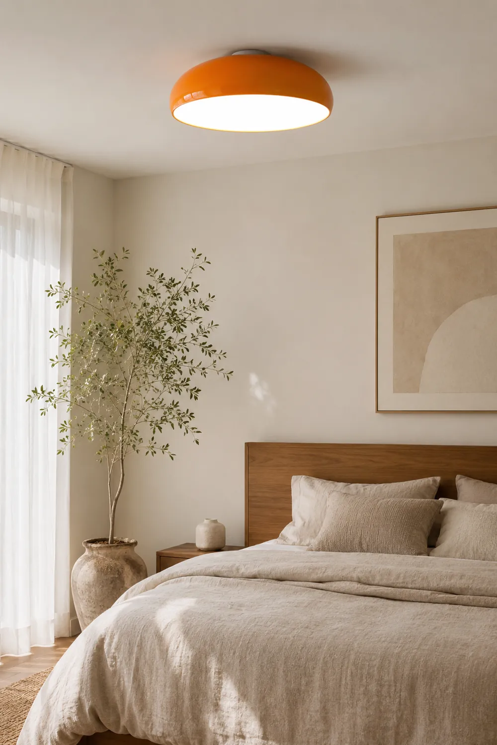 Morandi Vintage LED Ceiling Light White/Black/Red/Orange Metal Bedroom/Living Room - Lumpaz