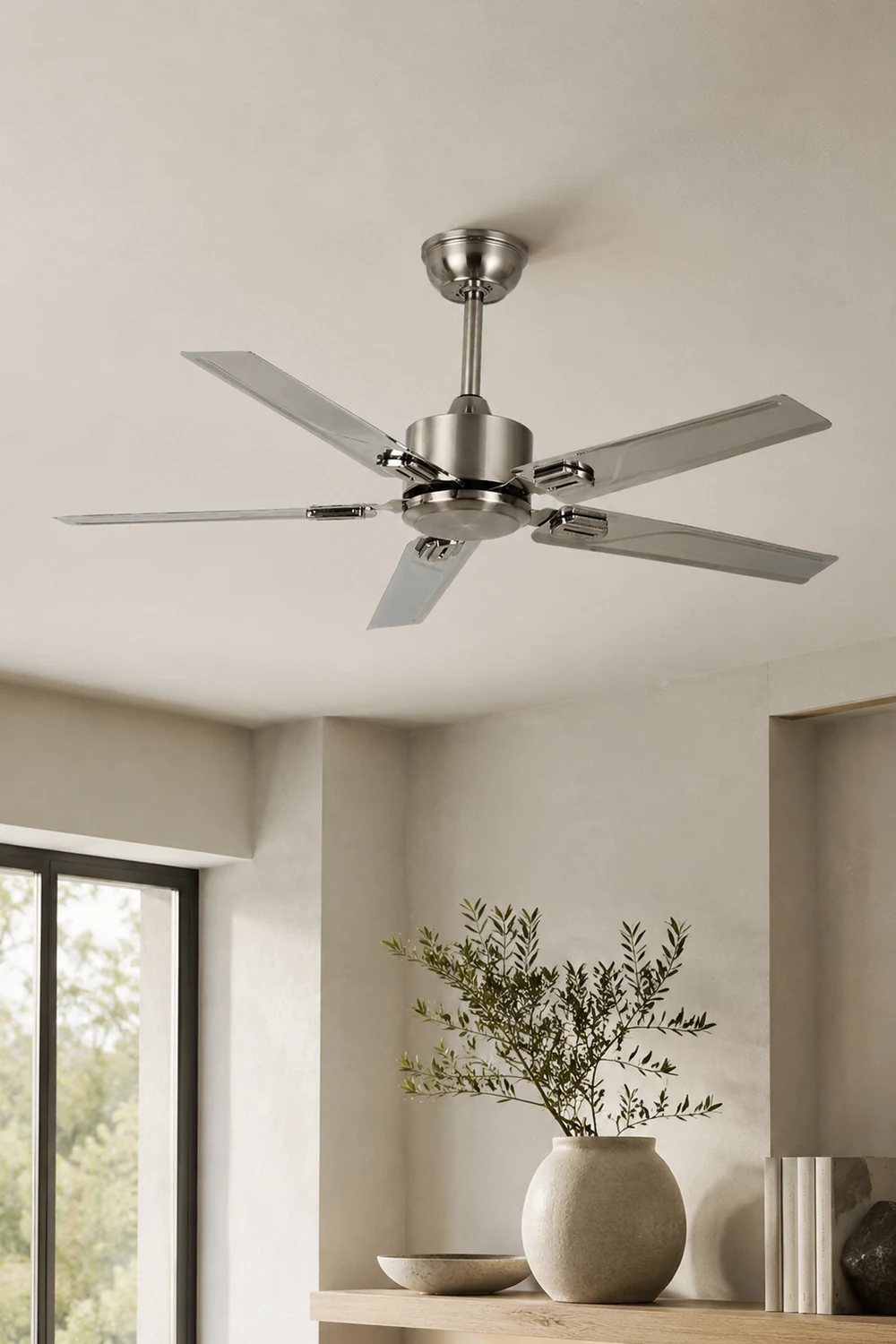 Alessio 5-Blade Industrial Metal DC Ceiling Fan, Summer, 52'' - Lumpaz