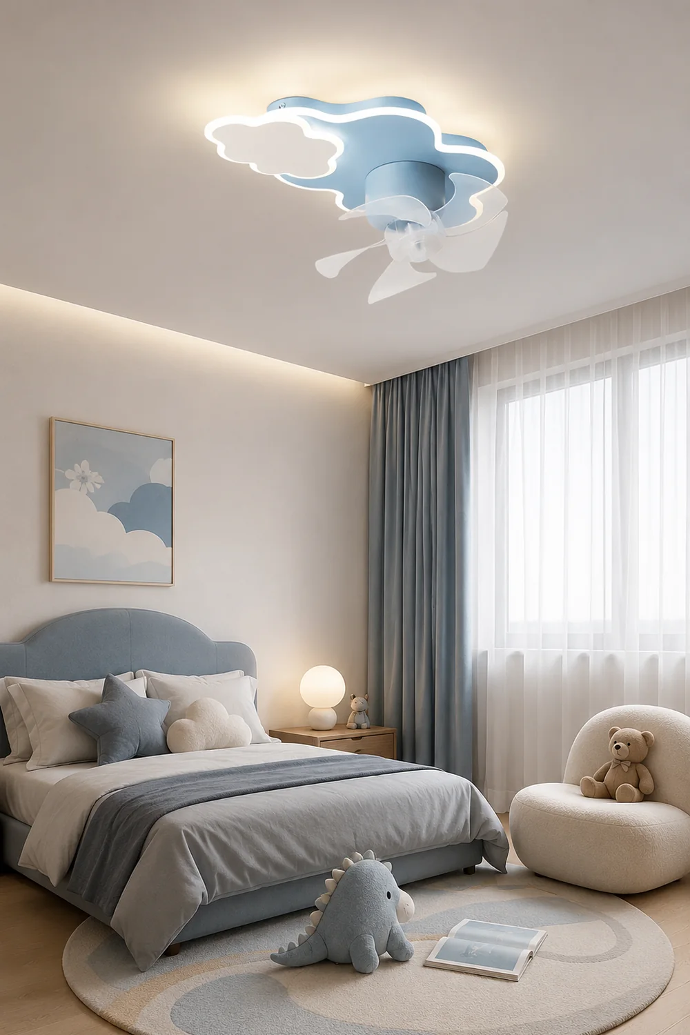 Minori Cloud Ceiling Fan with Light, 3 Color, 23"/21.5'' - Lumpaz