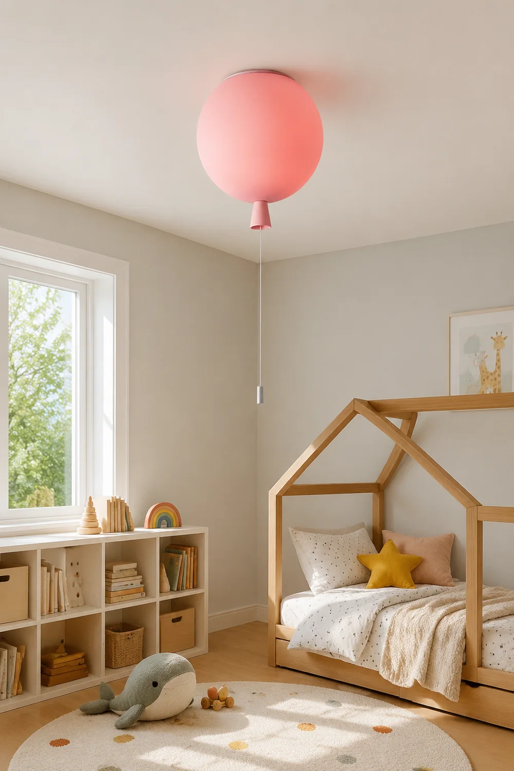 Fateh Frosted Balloon Flush Mount Ceiling Light for Children's Room - Lumpaz