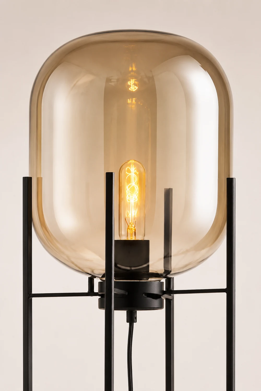 Salgado Modern Globe Glass/Metal Floor Lamp, Living Room - Lumpaz