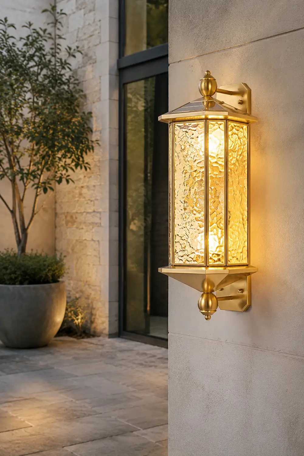 23.62-In. European Copper Dimmable Hardwired/Solar Outdoor Wall Lights - Lumpaz