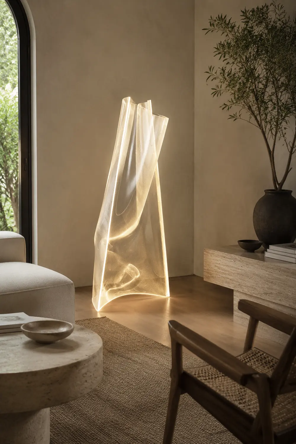 Salgado Modern LED Floor Lamp Metal/Acrylic Living Room/Bedroom - Lumpaz