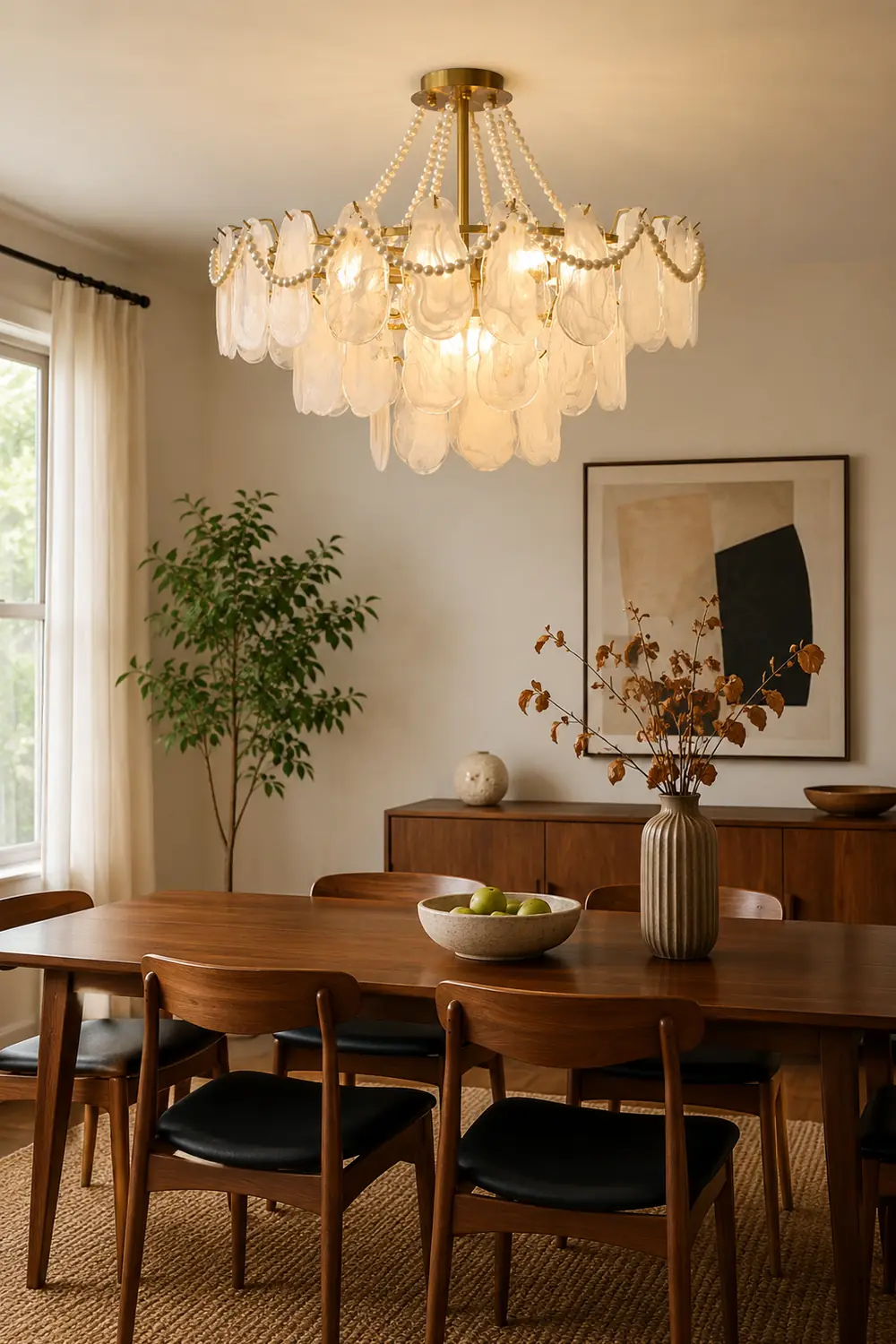 Kirsten Elegant Pearl/Glass/Metal Chandelier, White - Lumpaz