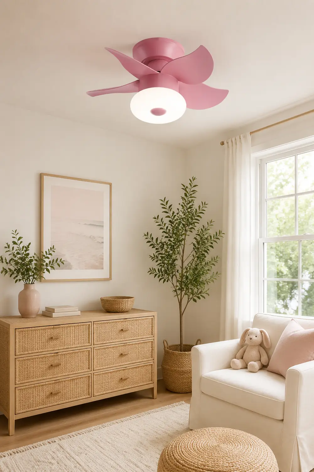 Morandi 5-Blade Ceiling Fan with Light, 3 Color, 24'' - Lumpaz