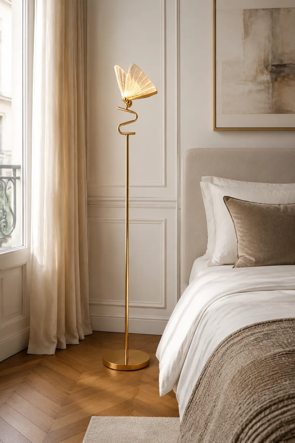 Kady Modern Butterfly Floor/Table Lamp, Living Room/Bedroom - Lumpaz