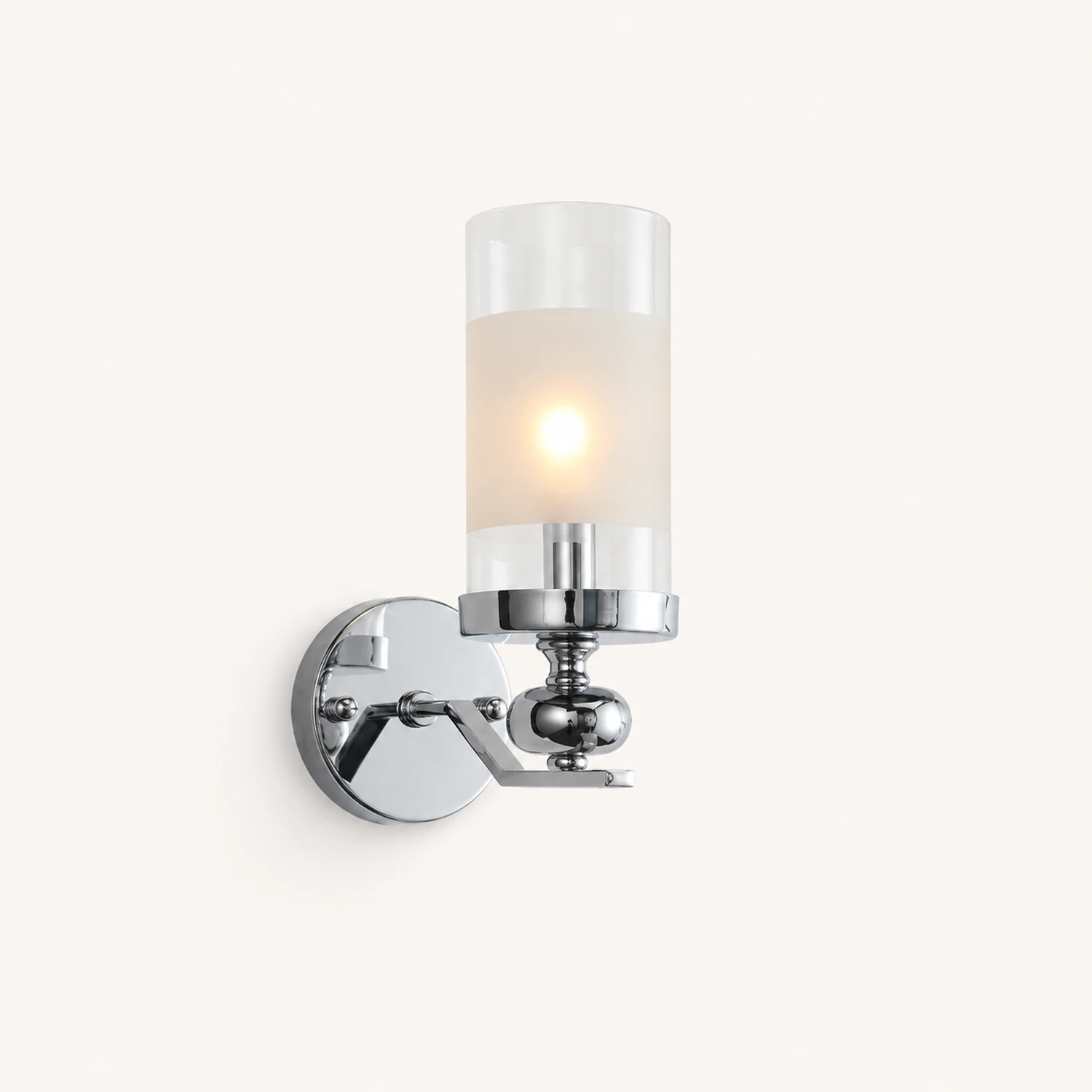 Alessio Retro Silver Metal/Glass Chandelier/Wall Lamp, Living Room - Lumpaz