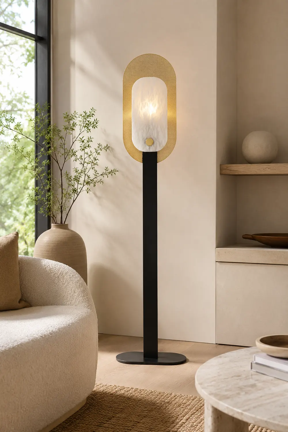 Cooley Nordic LED Floor Lamp, Metal&Marble - Lumpaz