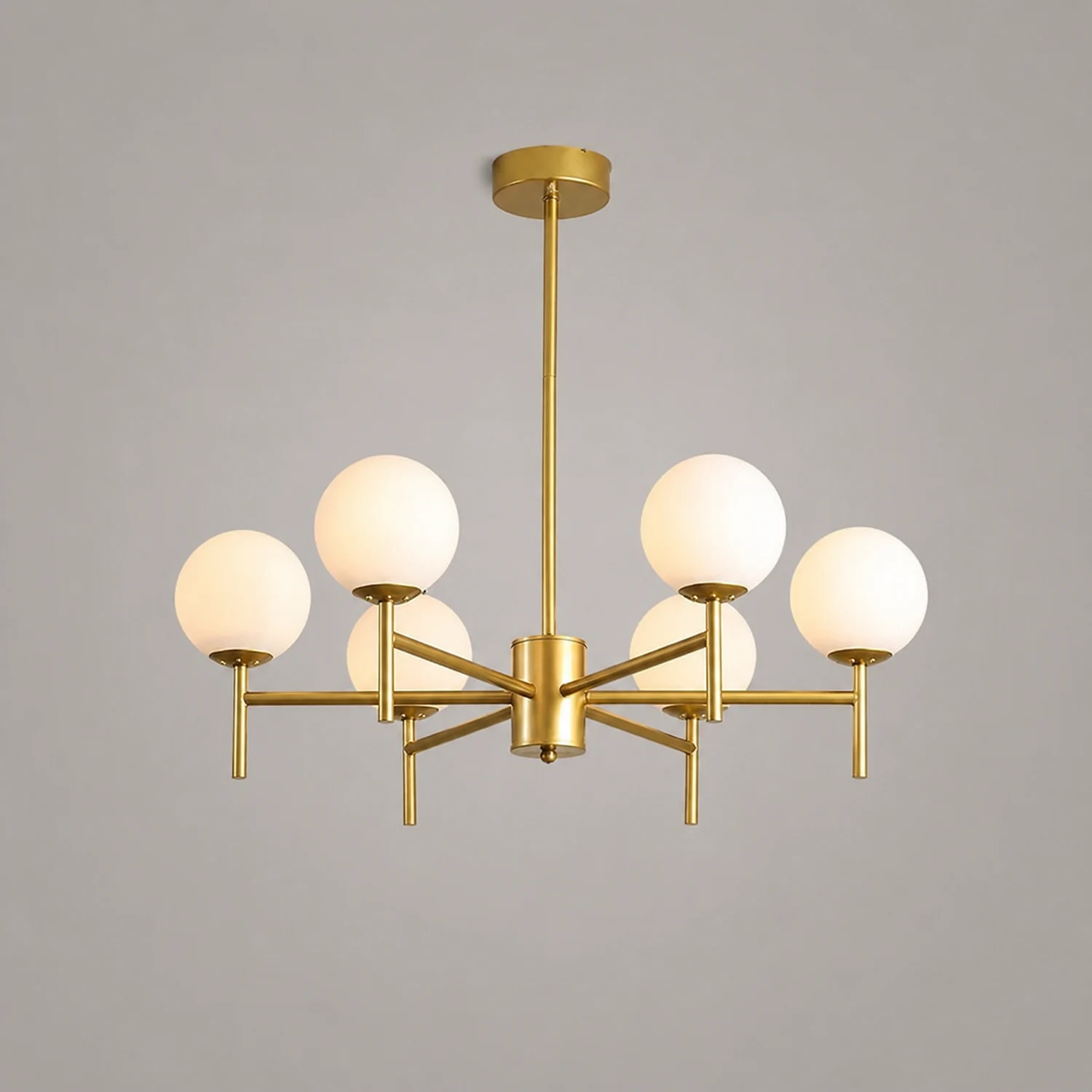 Valentina Modern Ball Glass/Metal Chandelier, Black/Gold - Lumpaz