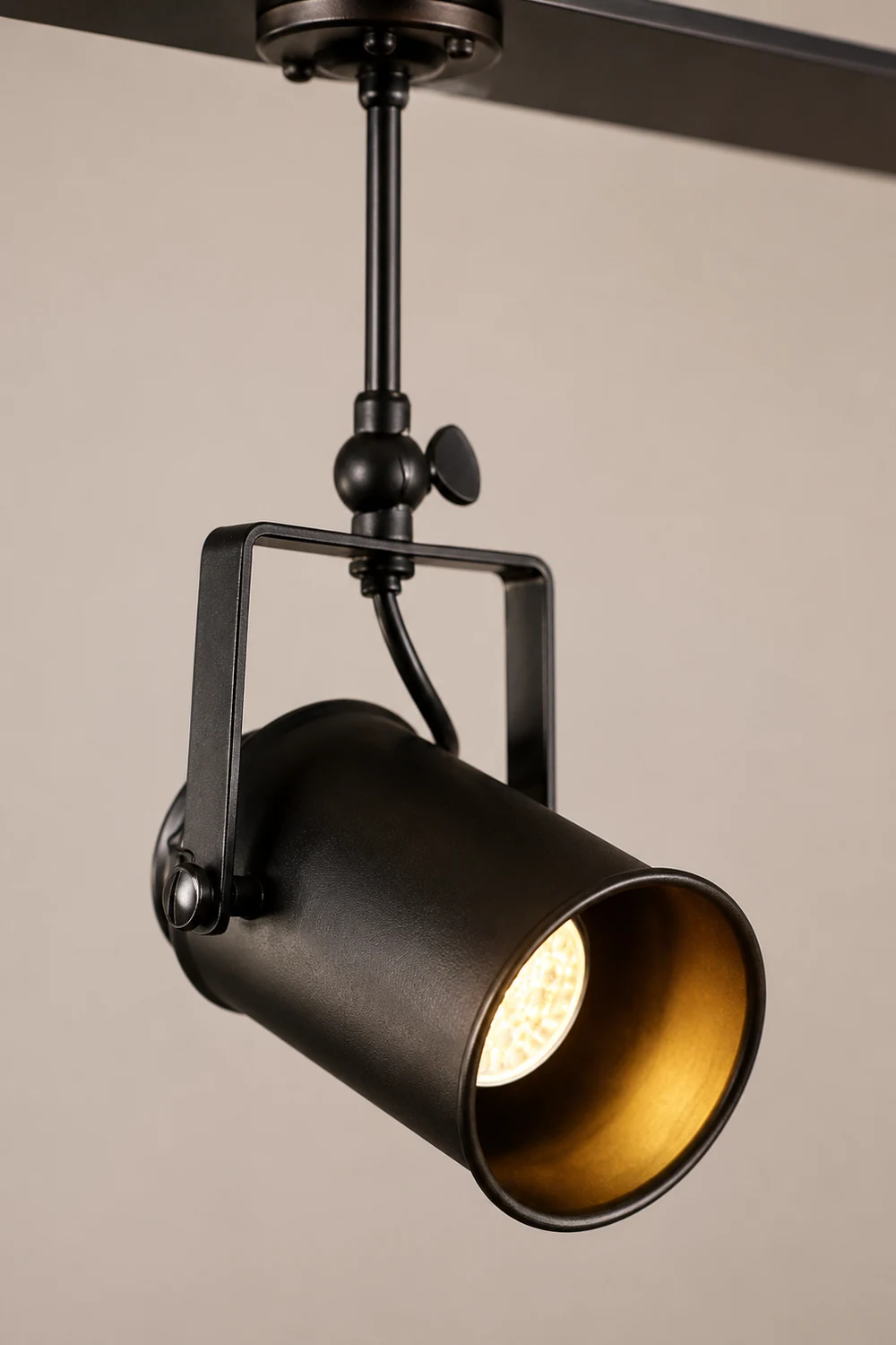 Alessio Vintage Adjustable Semi-Flush Mount Ceiling Light, Black - Lumpaz