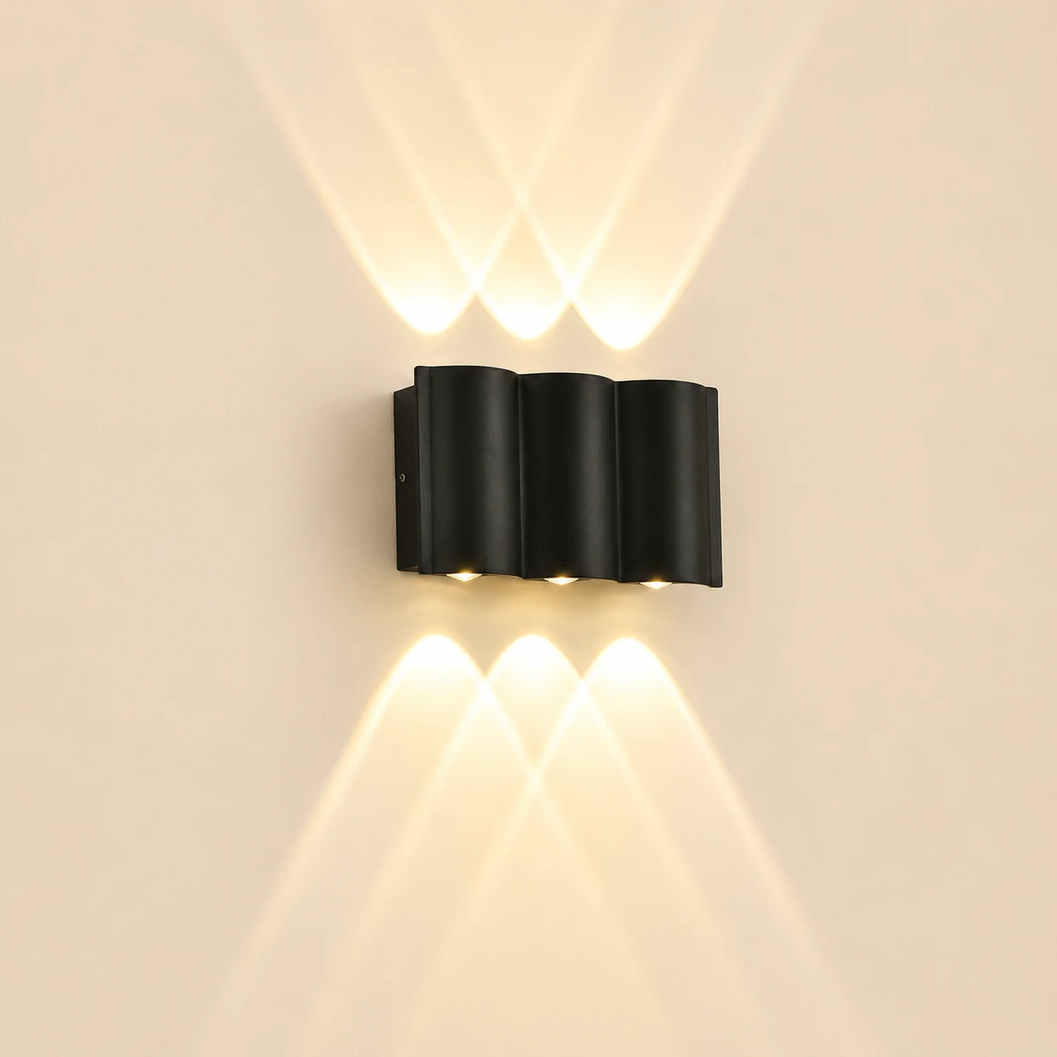 Wave Arc Design Up and Down Lights LED Outdoor Wall Lights - Lumpaz