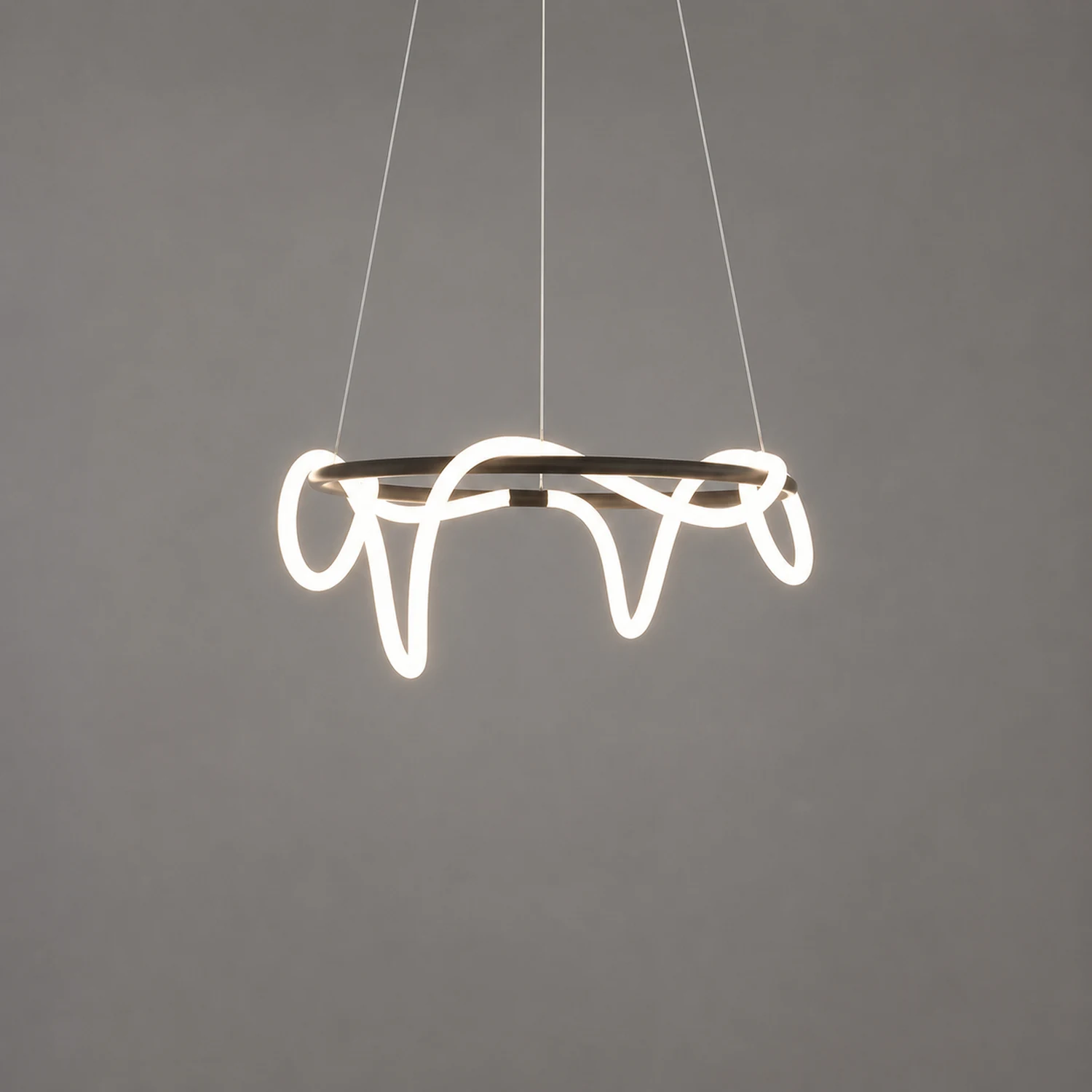 Curved & Linear Semi Flush Mount Ceiling Light, Gold - Lumpaz