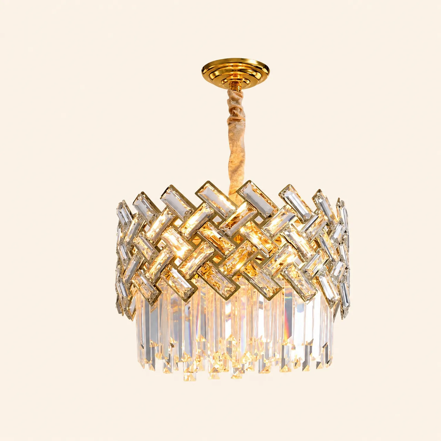 Marilyn Luxury Gold Chandelier, Crystal & Metal - Lumpaz