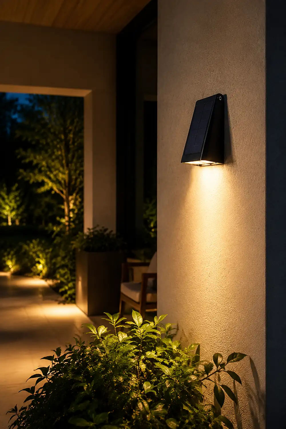 90° Adjustable Intelligent LED Waterproof Black Modern Solar Wall Lights - Lumpaz
