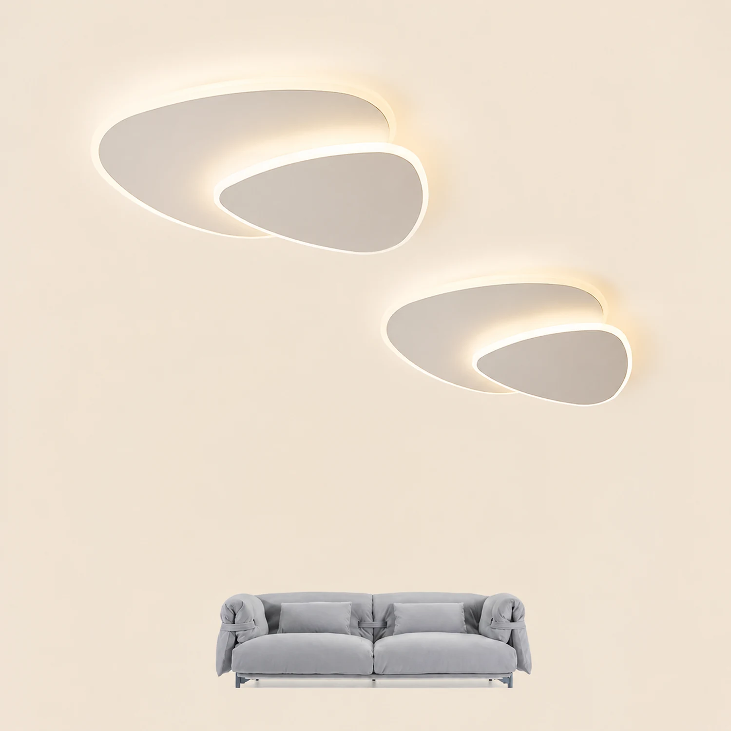 Quinn Designer Geometric Metal/Acrylic Flush Mount Ceiling Light White - Lumpaz