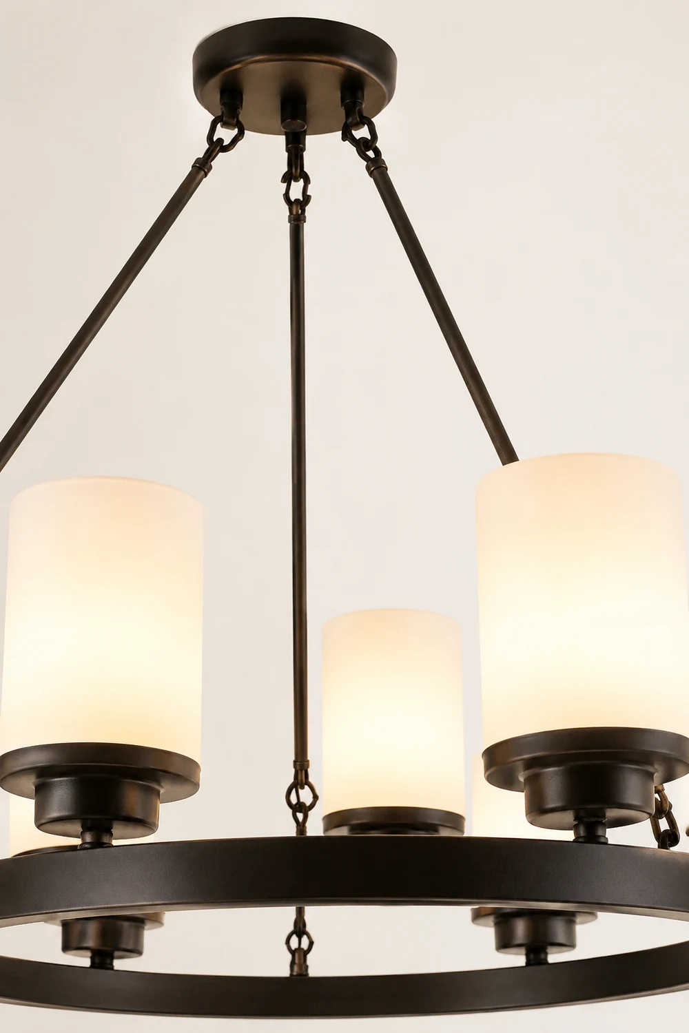 Alessio Retro Black Metal/Glass Chandelier for Living Room - Lumpaz