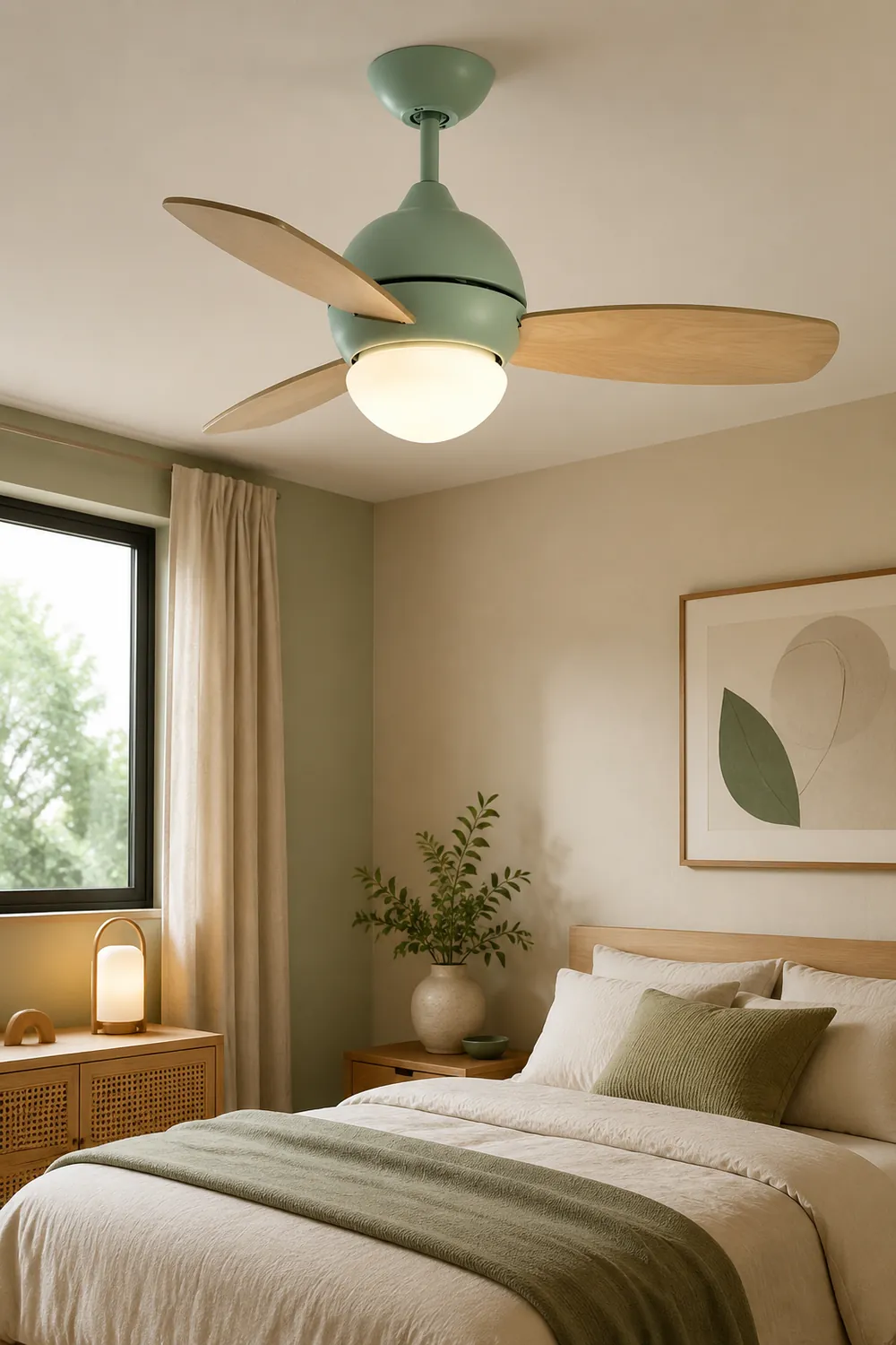 Morandi Colorful 3-Blade Ceiling Fan with Light, 6 Color, DIA 36.2'' - Lumpaz