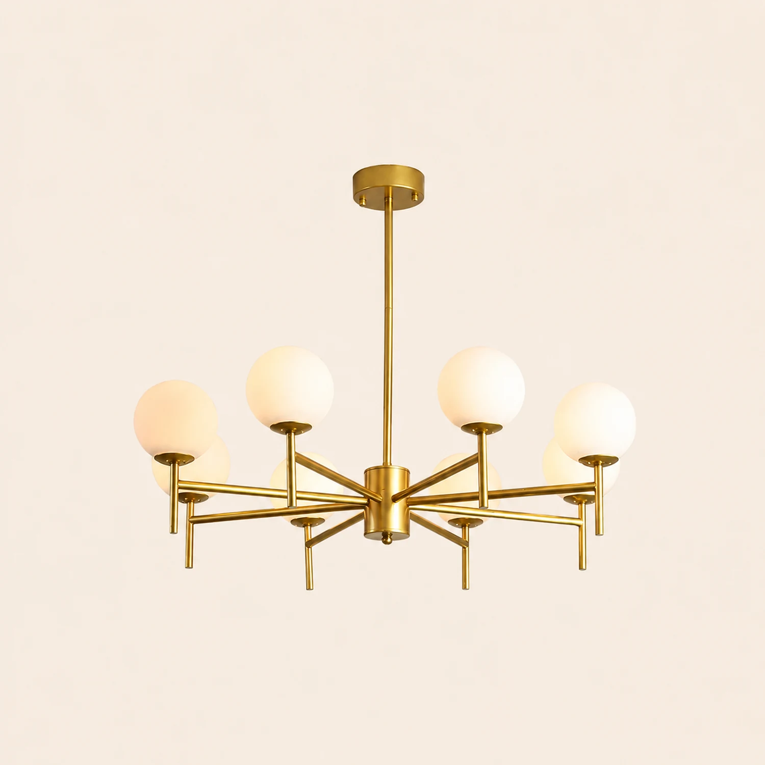 Valentina Modern Ball Glass/Metal Chandelier, Black/Gold - Lumpaz