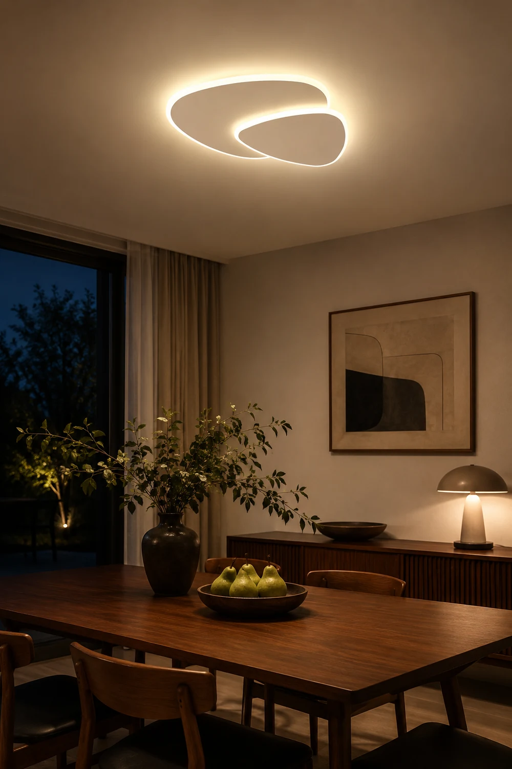 Quinn Designer Geometric Metal/Acrylic Flush Mount Ceiling Light White - Lumpaz
