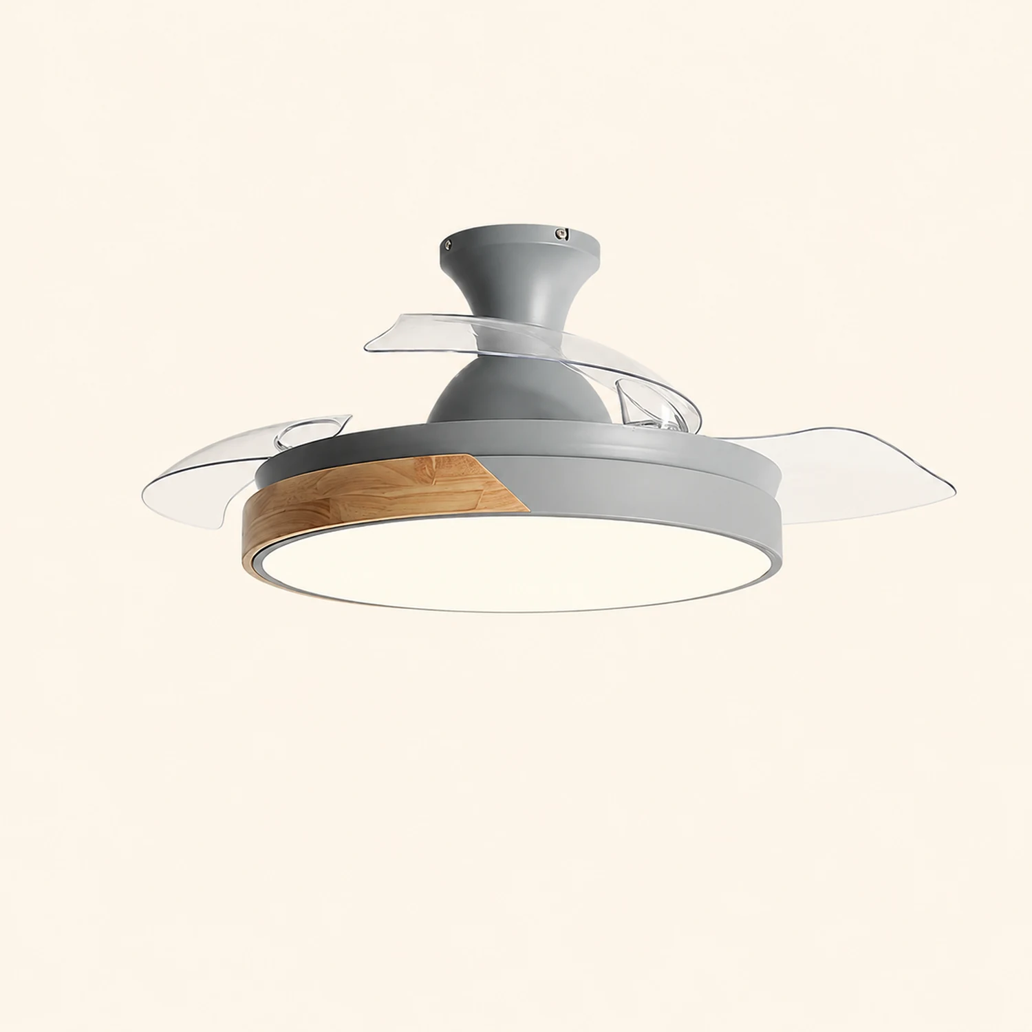 Morandi Invisible Blades Ceiling Fan With Light, 5 Color, L 35.4"/39.3" - Lumpaz