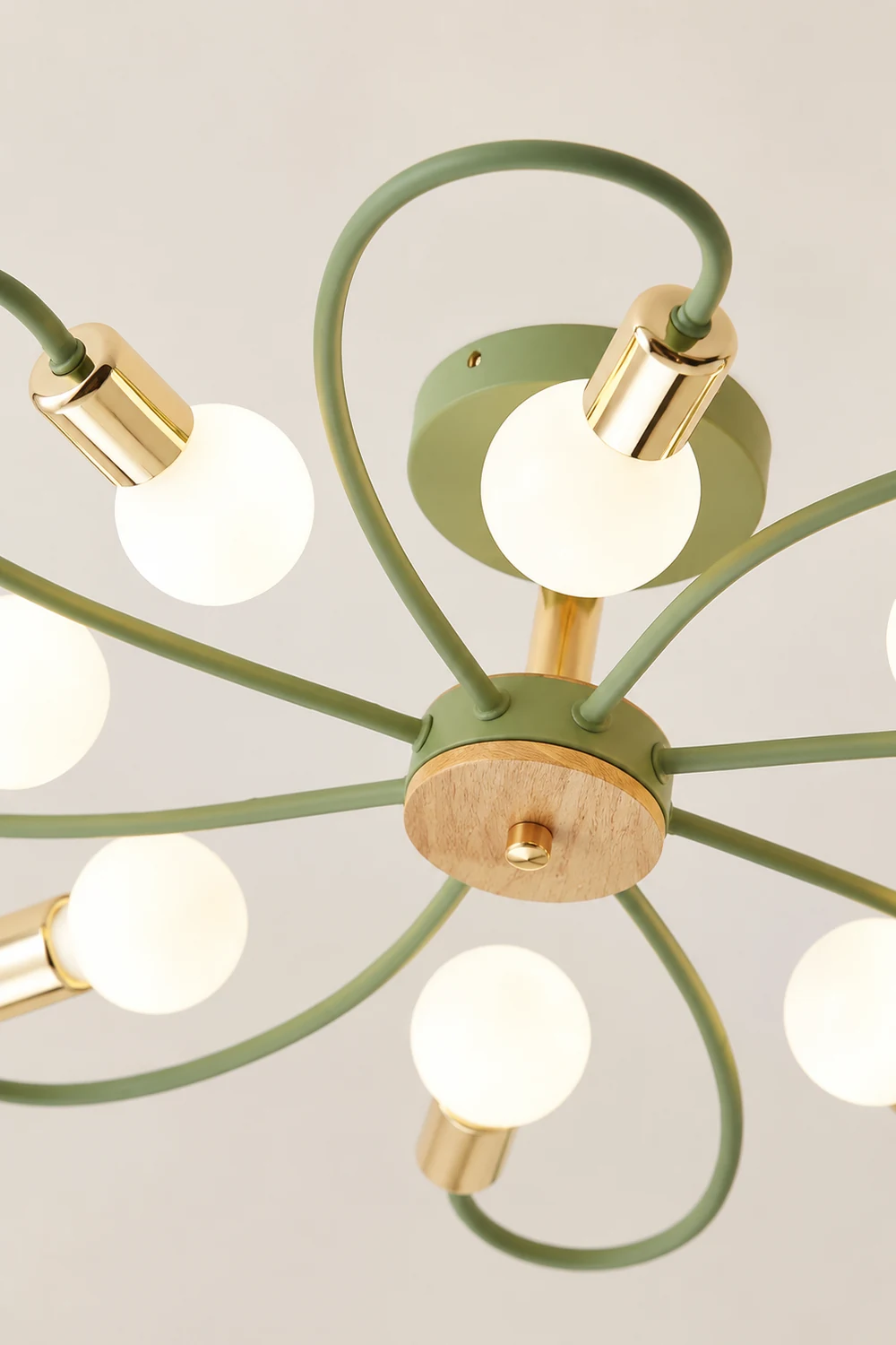Lacey Elegant Metal/Glass Flush Mount Ceiling Light, Gray/Green - Lumpaz