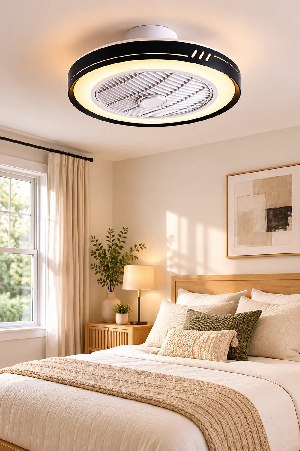 Kirsten 5-Blade Ceiling Fan with Light, 5 Color, DIA 20" - Lumpaz